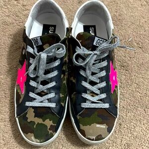 Authentic Golden Goose Camo with Pink star